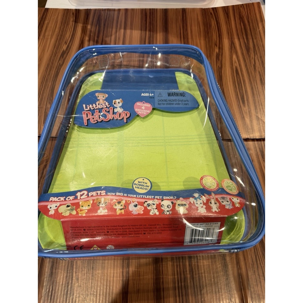 Littlest Pet Shop 2007 Hasbro Carrying Storage Case Organizer 12 Pets Blue Green